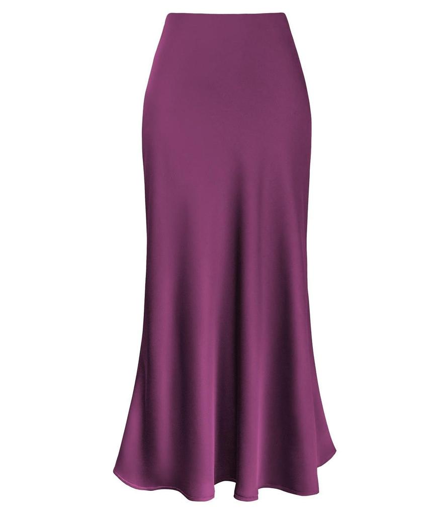 Elegant High-Waist Silky Acetate Fishtail Skirt for Spring and Summer