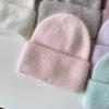 Reba Internet celebrity headgear, angora rabbit fur knitted warm melon fur hat, fashionable autumn and winter ear protection wool hat