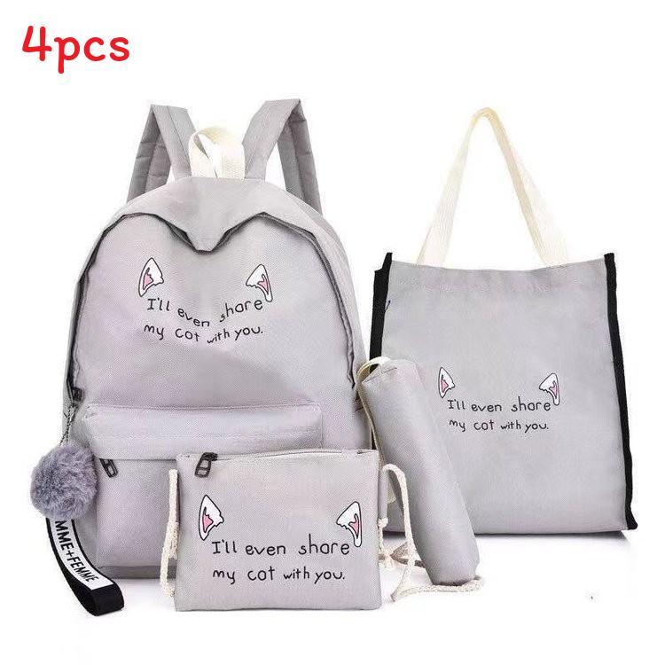 Casual Student Bookbag With Breathable Back System And Letter Print Design