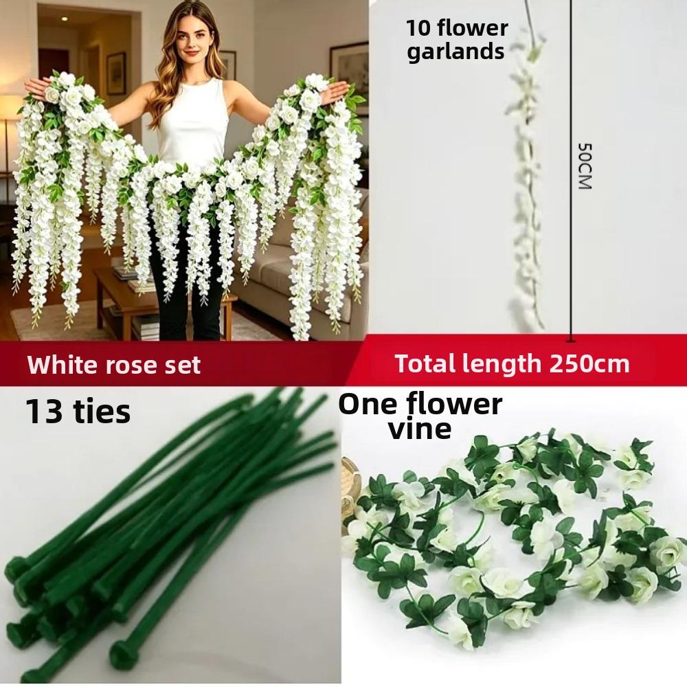3D Künstliche Blumengirlande 250cm Blauregen Ranke Blume Hängend Rattan Blume Zuhause Hochzeit