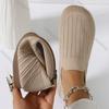 Spring Round Toe Single Shoe for Women Solid Color Casual Flats Versatile Daily Soft Sole Comfortable Non Slip Slip On Loafers