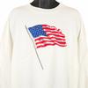 Vintage American Flag Sweatshirt Mens Size 2XL White 90s Patriotic Made In USA