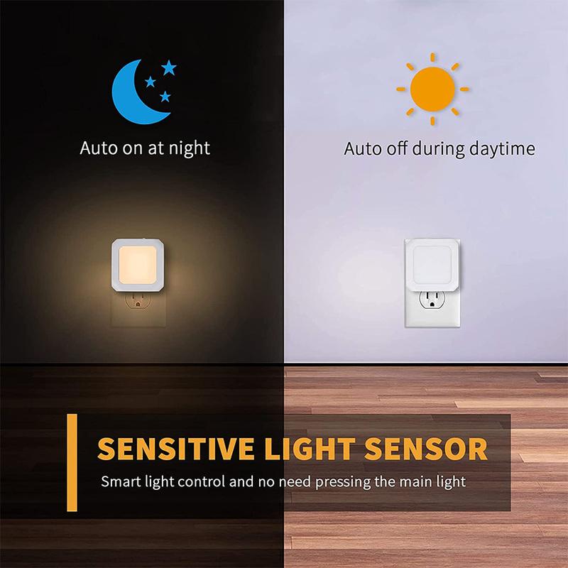 EU US UK Stecker Nachtlicht für Kinderzimmer Automatischer Dämmerung bis Morgengrauen Sensor LED Nachtlampe Dimmbar Warmweiß Kabellose Schrankleuchte