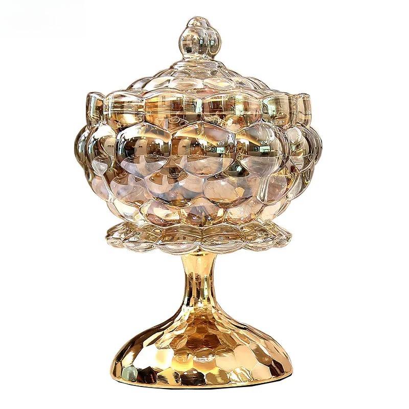 Glas-Vorratsglas mit Deckel Tee-Kaffee-Dosen Snack-Süßigkeiten-Gläser Metallbasis Einfache Hausküche Lebensmittel-Aufbewahrungsbehälter Küchenartikel