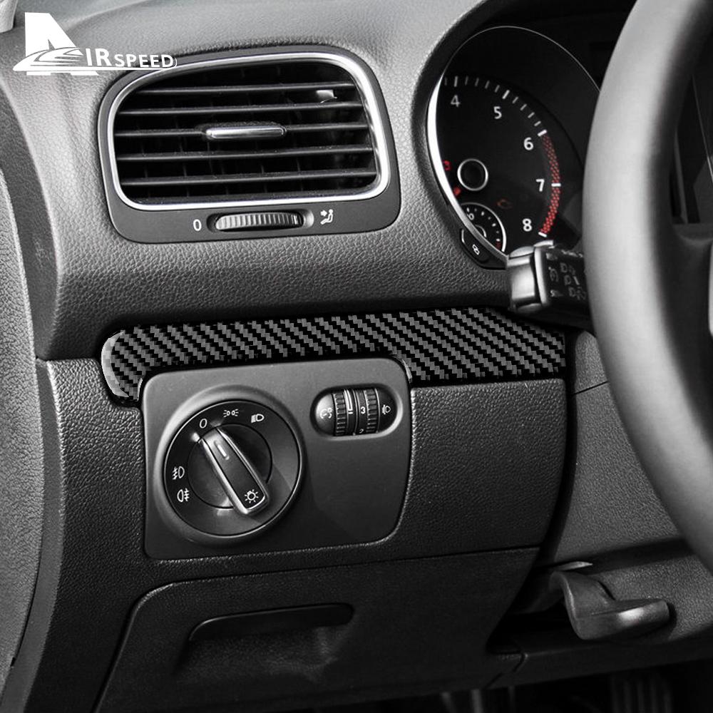 Real Soft Carbon Fiber Sticker LHD RHD for Volkswagen VW Golf 6 GTI MK6 2008 2009 2010 2011 2012 2013 Center Console Interior