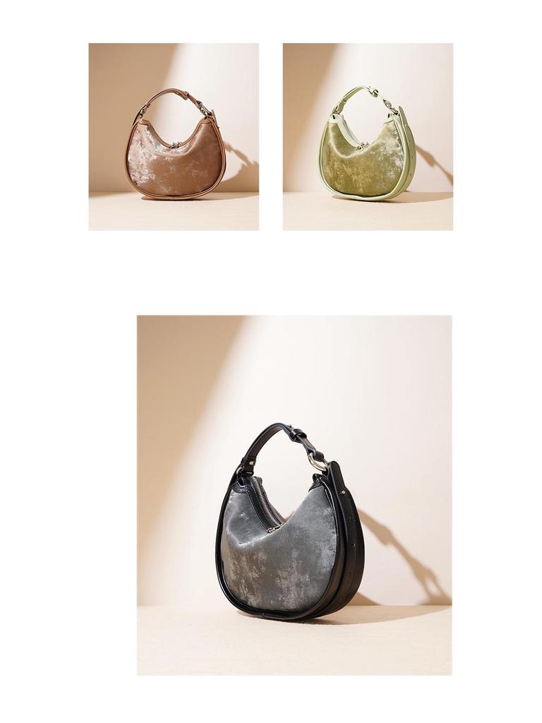 Crescent Crossbody Bag: 2025 Style, Versatile Small Women's Design, High-End Silk Satin Fashion.