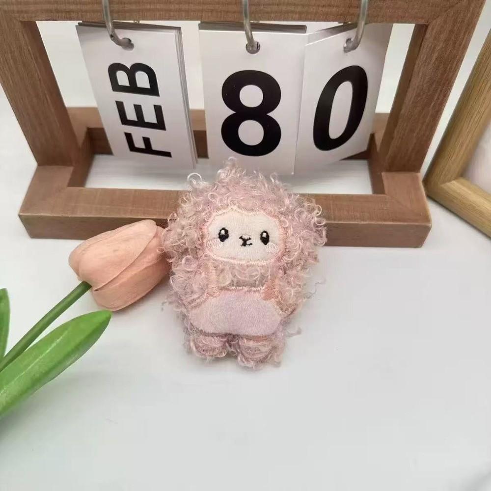 INS Stuffed Lamb Pendant Portable Cartoon Sheep Doll Fluffy Animal Keyring Car Decoration