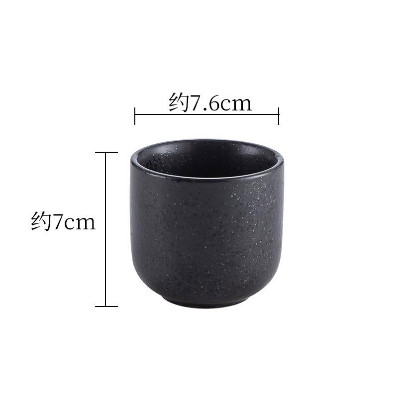 Japanese Style Ceramic Tea Cup Retro Stoneware Coffee Mug Stackable Handmade 200ml Round Single-Layer