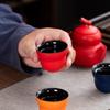 Retro red gourd teacup master cup ceramic tea tasting cup kung fu tea set single cup personal tea cup