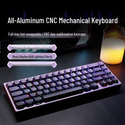 Aluminum RGB 65% Mechanical Keyboard: Bluetooth, Wired & Wireless, Three-Mode, Gasket Structure