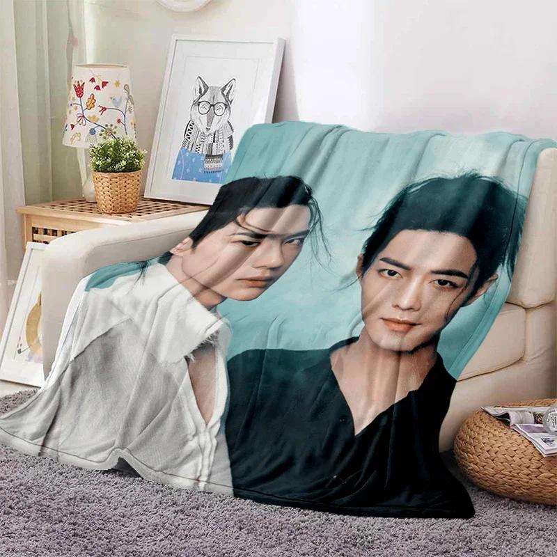 Drama De Ongetemde Xiao Zhan Wang Yi Bo Zachte Gooi Deken Gooi Deken Zachte Cartoon Gedrukt Sprei Sprei Sofa Gift