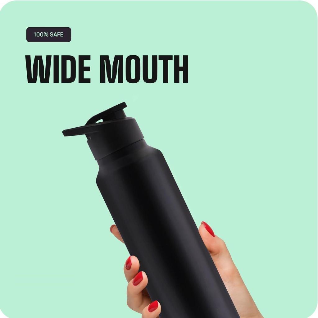 Stainless Steel Water Bottle – BPA-Free, Leak-Proof & Rust-Free Metal Bottle with Handle – Lightweight, Food-Grade, Easy To Clean – Ideal for Office