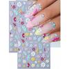 5D Elegant Daisy Petal Nail Stickers Spring Summer Colorful Flower Floral Leaves Nail Decals DIY Self-Adhesive Manicure Slider Nail Decoration
