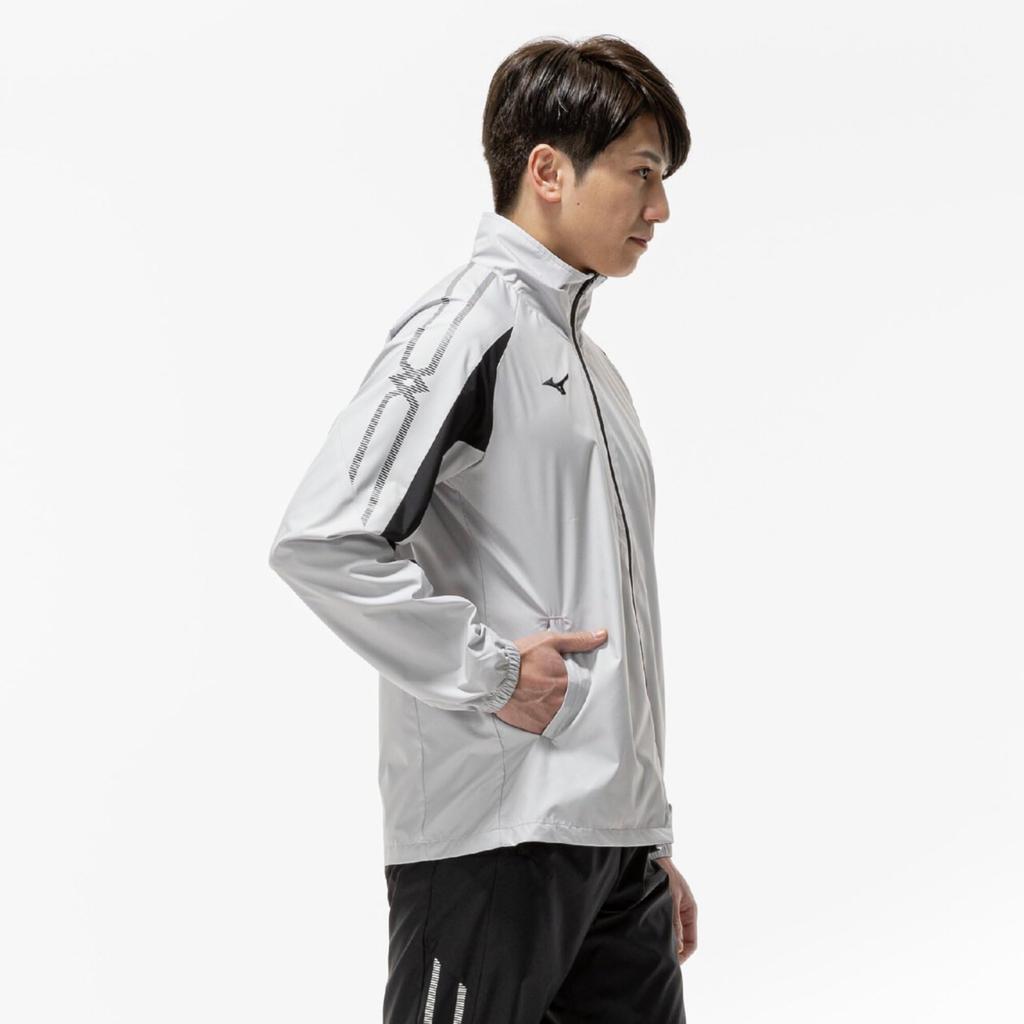 Mizuno MC Line Windbreaker and Training Alloy Gray X Size 32MEC015 Jacket, Water-Repellent Windproof, Wear, Unisex, Black, L,