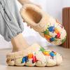 Cotton Slippers Winter Thick-soled Bag Head Indoor Plush Warm Plush Home Slippers Camouflage Coconut Shoes