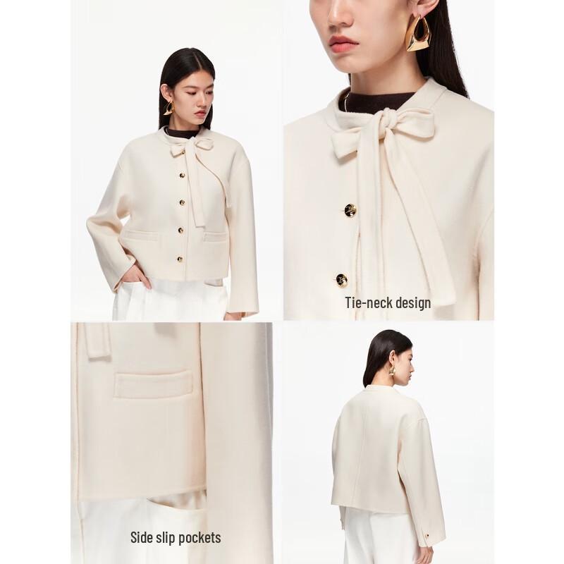 VEROMODA Women's Wool Blend Belted Short Coat