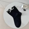 Summer Thin Mesh Breathable Mid-calf Socks, Girls' Ballet Socks, Women's Style, and Bow Tie Pile Socks At The Heel