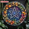 Vintage Pentagram Metal Wall Art Round Aluminum Sign Gothic Home Decor Halloween Christmas Gift