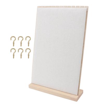 Wooden Jewelry Display Stand 12 Slots Detachable Orderly Storage Wooden Frame Necklace Rack for