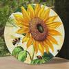 Vintage Round Metal Sign Sunflower Bee Kitchen Decor