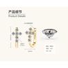 Silvere Glam Cross-border Best-selling Cross-shaped Moissanite Earrings, Women's U-shaped Personalized Hip-hop Ear Clips, Silver Gold-plated Earrings
