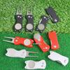 Spring-Loaded Foldable Golf Green Repair Fork with Detachable Marker - Zinc Alloy Construction