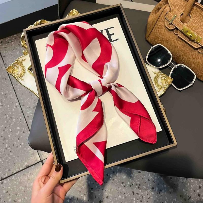 70cm Square Silk-Like Scarf Women Lightweight Fashion Accessory Office Chic Neck Wrap Stylish Print Design