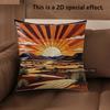2D Sunset Desert Landscape Throw Pillow Covers Pattern Cushion Cover Suitable For Sofa Bedroom Car Pillow Cover