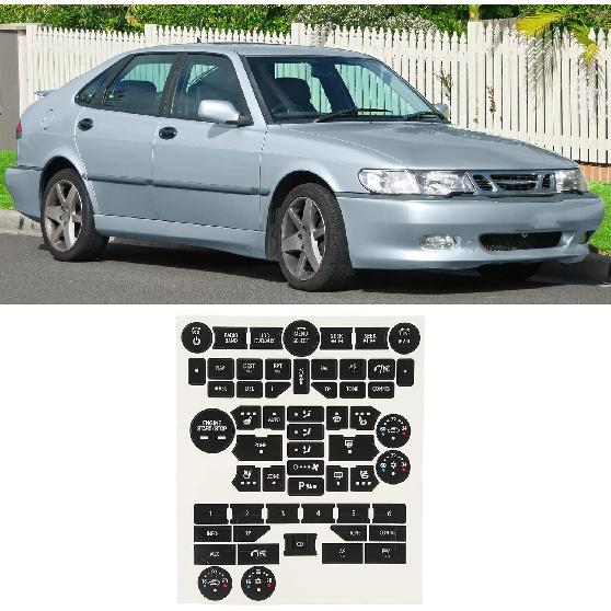 

Radio Button Sticker Decal Set, Quick Fix Replacement Labels for Car Dashboard, Easy to Use Repair Decals, Universal Fit Auto Buttons