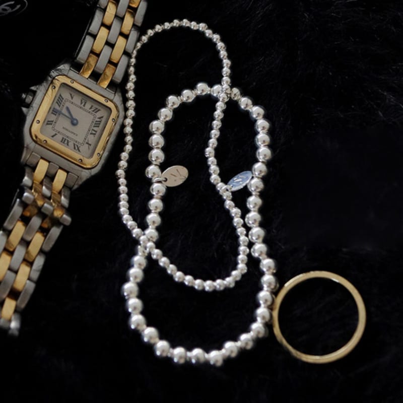 

modernlike silver 925 4mm bead ball bracelet Silver (Silver 925)