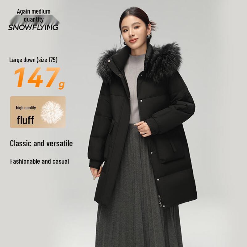 Xuezongfei Women's Mid-length Hooded Down Jacket