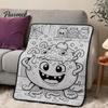 Kreativní relaxační dárky pro teenagery Halloweenská DIY deka k vybarvení se 24 fixami, Vlastní vybarvení přehozu, Dekorativní deka do obývacího pokoje, Duch a dýně