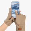 Women Half Finger Winter Gloves Thickened  Insulated Windproof Knit Design With Double Fleece Lining For Cold Weather