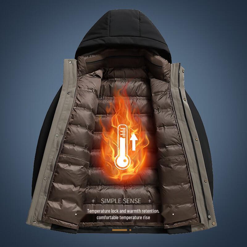 Xuezhongfei Men's Detachable Goose Down Puffer Jacket