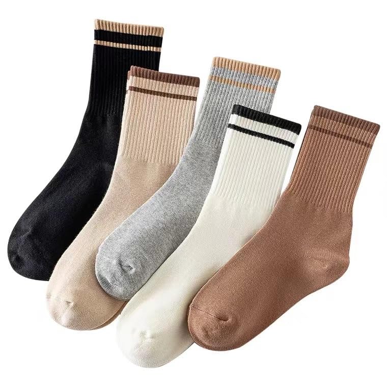 

Yanmcxly Хлопковые Милые и в Горошек Короткие Размеры Женские Носки, Стильные, Удобные, Теплые, Носки, Набор из 5 пар, 22-25см (В полоску)