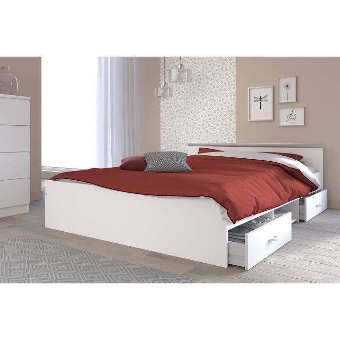 PARISOT Contemporary Adult Bed In Matt White - W 140 X L 200 Cm - ZODIAC