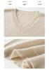 2025 Autumn/Winter Women's Cashmere V-Neck Sweater - Seven-Gauge, Long Sleeve, Loose Fit, Casual Base Layer