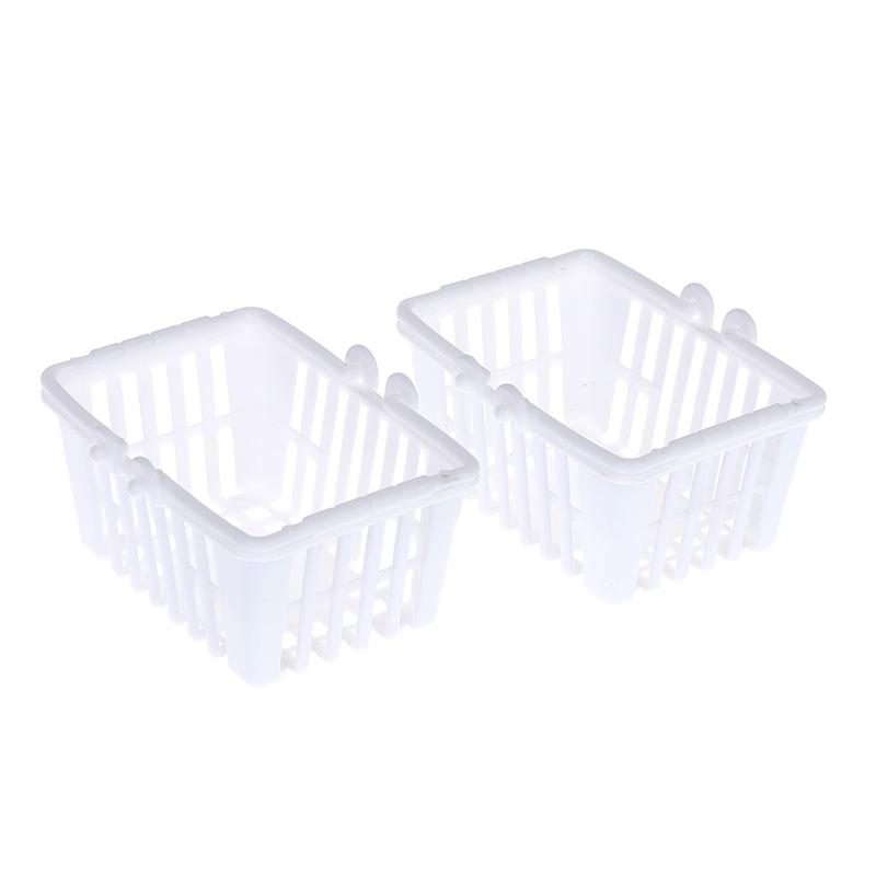 

2 шт. Корзина для покупок, игрушки, мини-корзина для покупок в супермаркете, модель кукольного домика белый