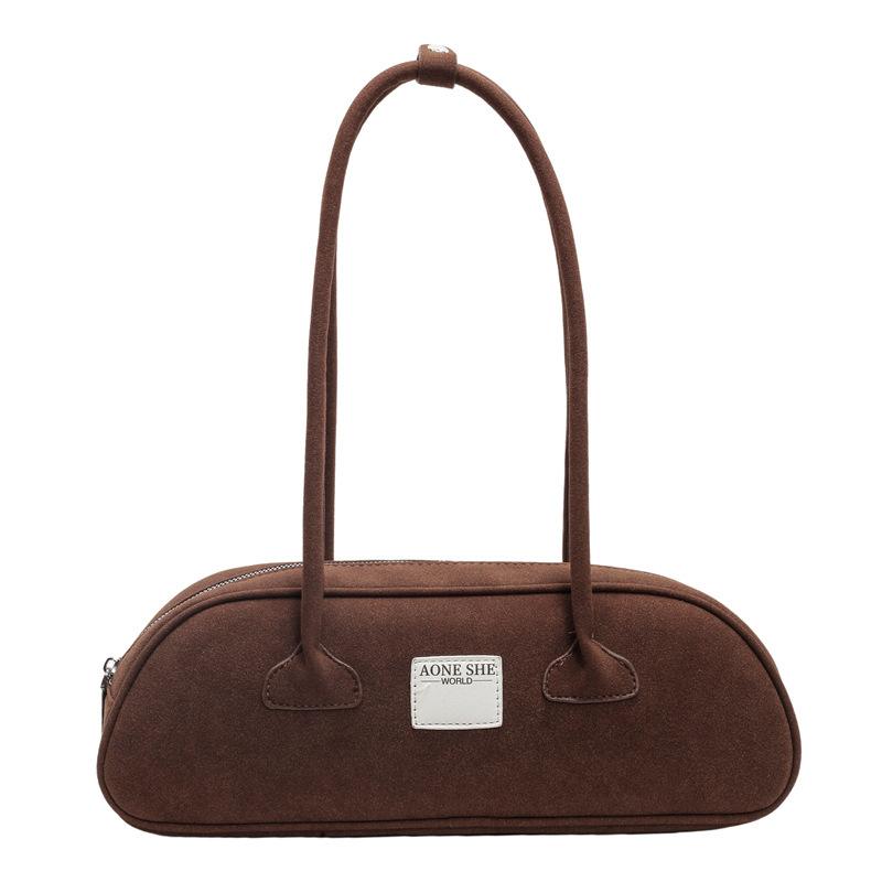 Autumn new niche retro underarm portable bowling bag simple large capacity underarm commuter bag