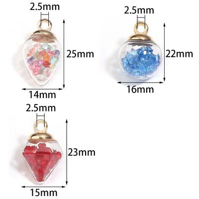 10 Stück Transparente Glaskugel Anhänger Bunte Charms Anhänger Für DIY Schmuckherstellung Ohrringe Halskette Dekoration Zubehör