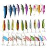 30-Piece Plastic Fish Spinner Lure Set: Mixed Lures with Minnow, Popper, Pencil, Insect Imitations