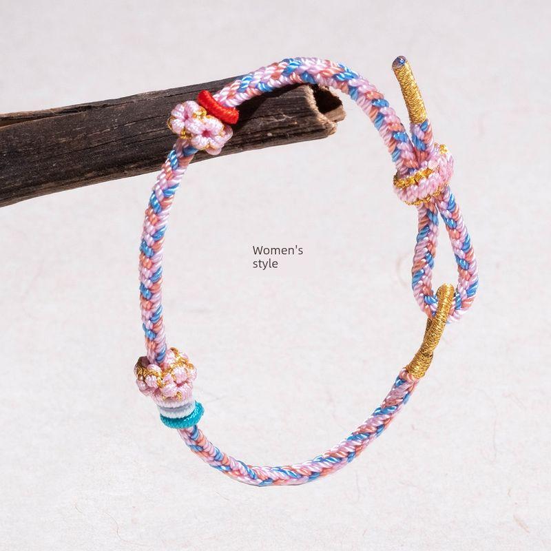 

Jintianchi Мужской и женский парный плетеный браслет-оберег с ручной работой, браслет-талисман «Цветок персика», браслет «Безопасное плавание», подарок, изысканный DIY Women s braided hand rope