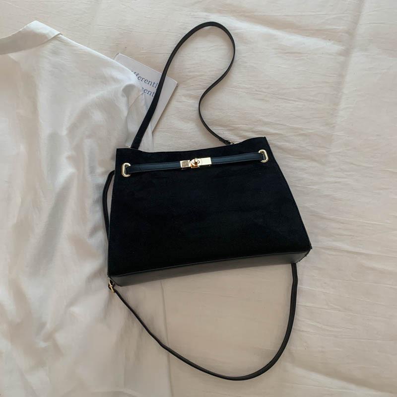 

Retro simple suede bag tote bag women s fashion high sense messenger bag versatile commuter shoulder bag