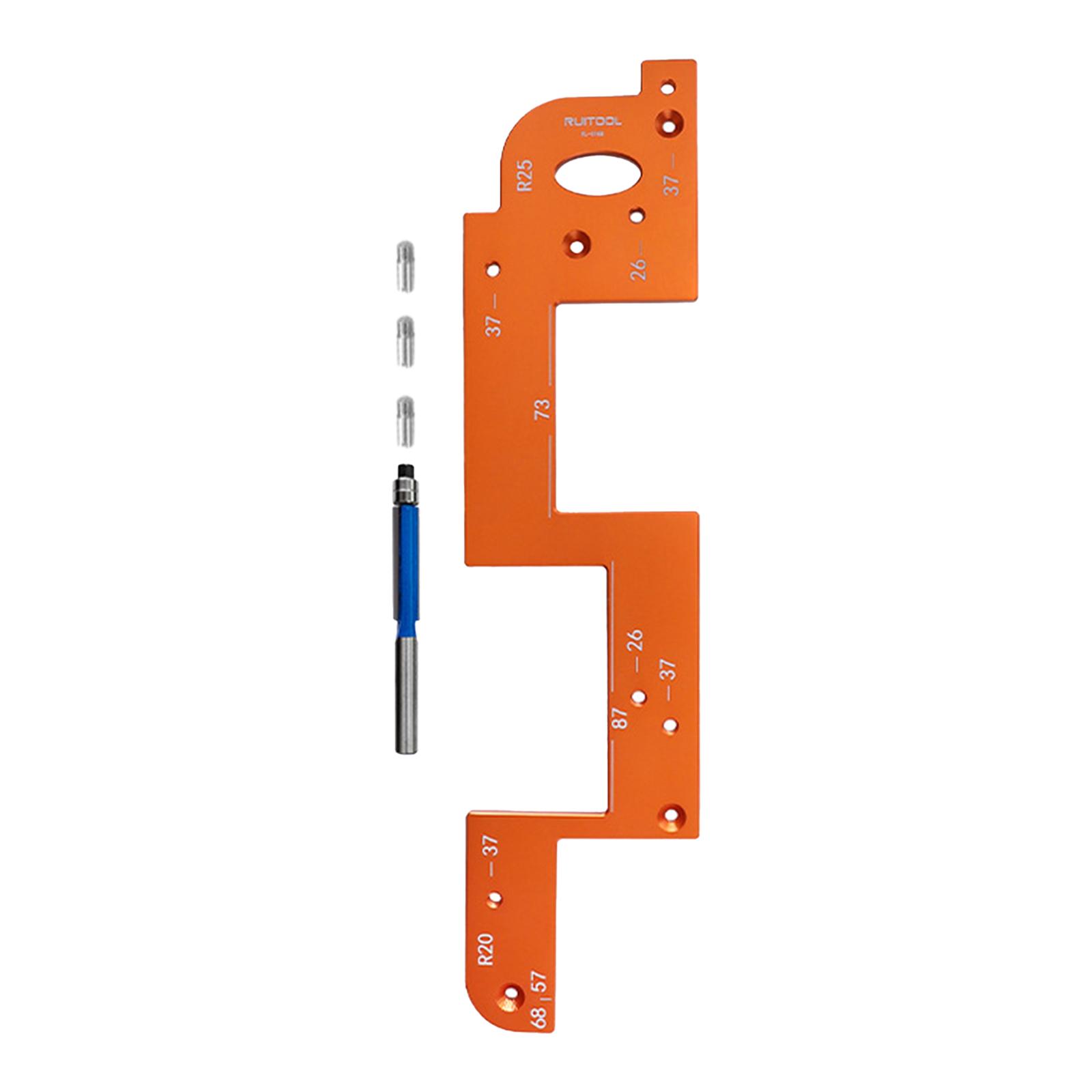 

Handle Free Slotting Tool Aluminum Alloy Wood Grooving Guide Slot Positioning Tool for Kitchen Cabinet Closet Door Wardrobe помаранчевий