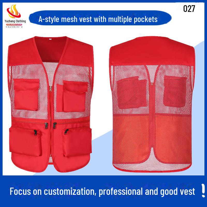 Custom Logo Emergency Management Safety Vest - Multi-Pocket Workwear for Photojournalists