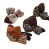 Retro Bow Hair Clip: Versatile Flocking Duckbill for Autumn/Winter