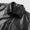 FIRS Men's First Layer Cowhide Leather Lapel Jacket