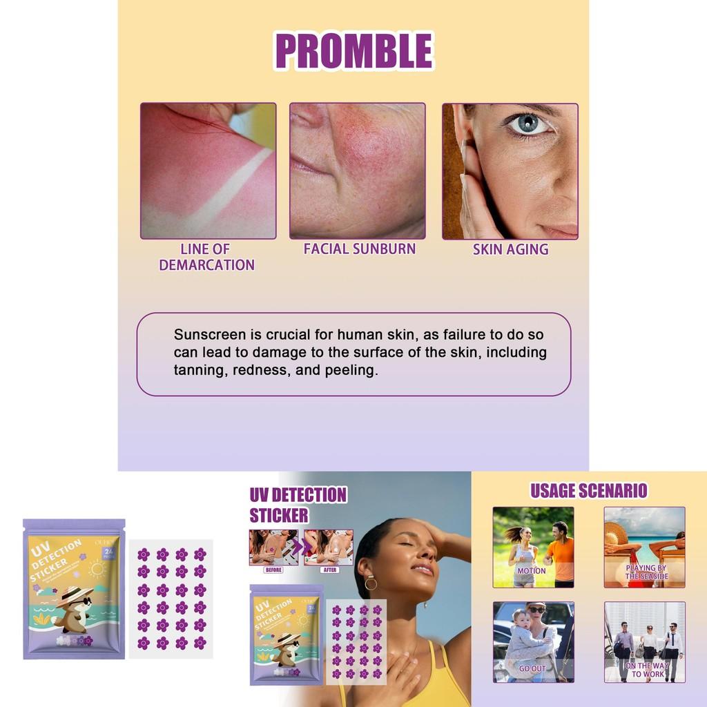 Ouhoe Flower Uv Detection Stickers For Summer Outdoor Skin Protection With Color Changing Feature