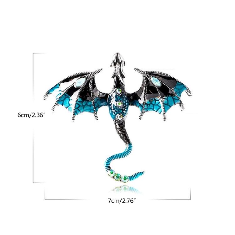 Pterosaur Enamel Brooch Pin Winter Rhinestone Lapel Pin Gothic Winter Jewelry