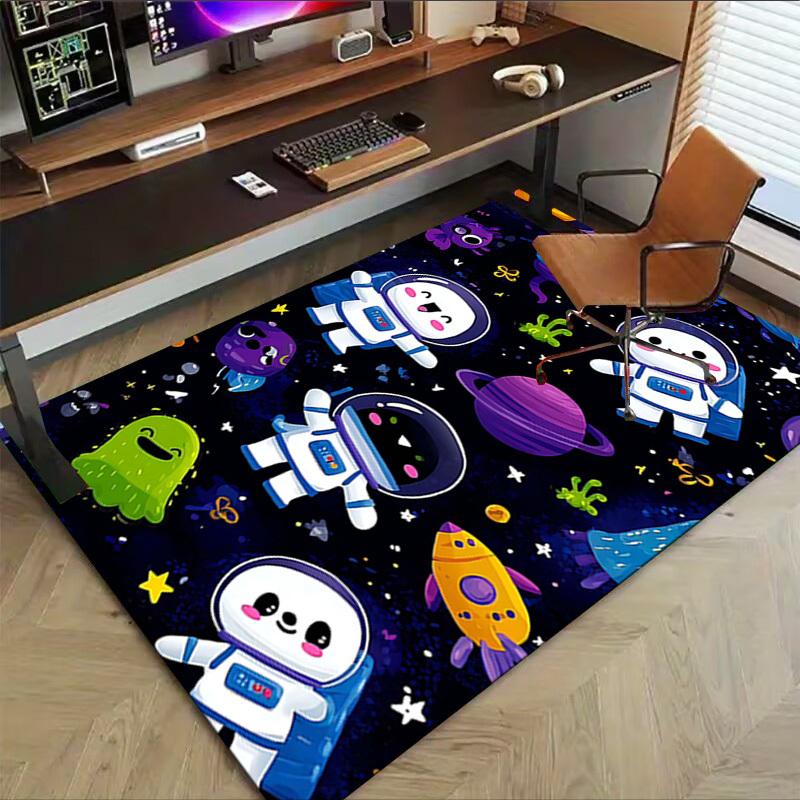 1PC space explorer space creature Anti-slip carpet, suitable for Office, bedroomand playrooms. It can also be used as a sofa footrest cover-W97